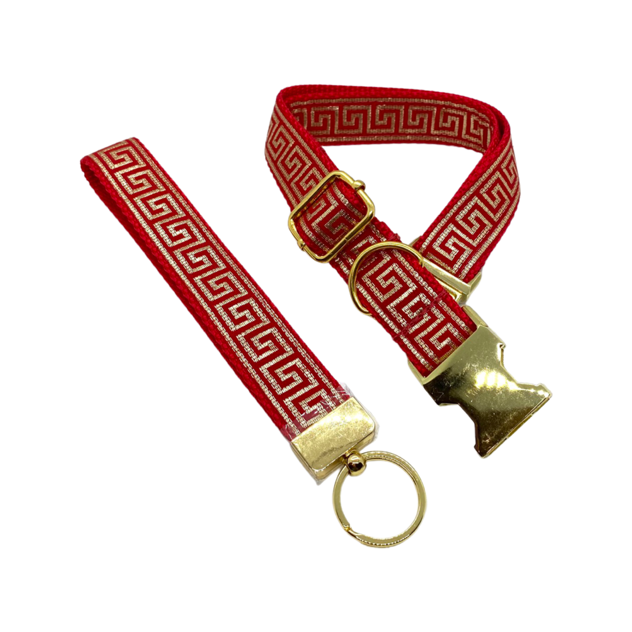 Greek key dog collar cheap